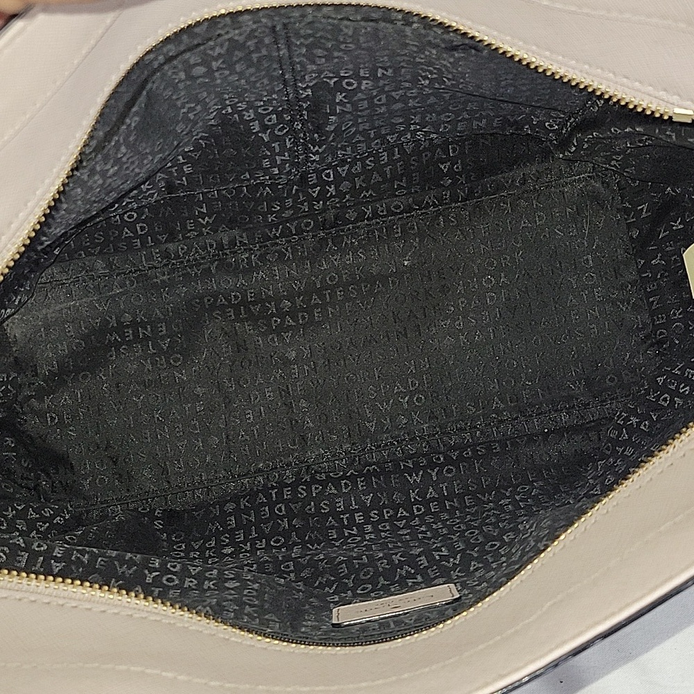 Kate Spade 2-Tone Saffiano Leather Black and Cream Women's Tote Bag - Picture 8 of 13
